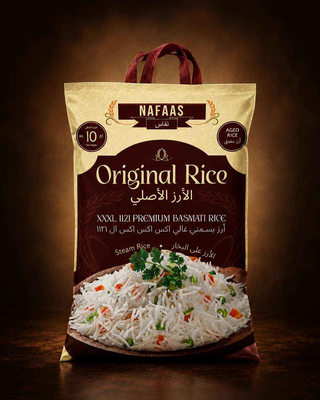 Nafaas XXXL 1121 Pure Basmati Steam Rice 10 KG
