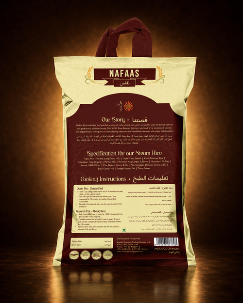 Nafaas XXXL 1121 Pure Basmati Steam Rice 10 KG